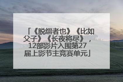 《脱缰者也》《比如父子》《长夜将尽》，12部影片入围第27届上影节主竞赛单元