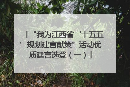 “我为江西省‘十五五’规划建言献策”活动优质建言选登（一）