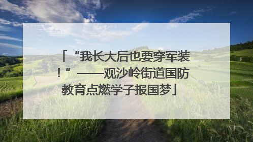 “我长大后也要穿军装！”——观沙岭街道国防教育点燃学子报国梦