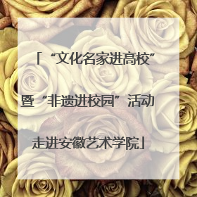 “文化名家进高校”暨“非遗进校园”活动走进安徽艺术学院