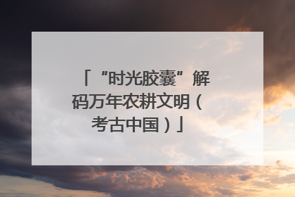 “时光胶囊”解码万年农耕文明（考古中国）