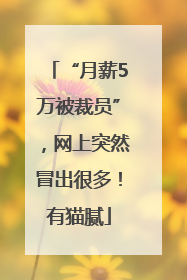 “月薪5万被裁员”，网上突然冒出很多！有猫腻
