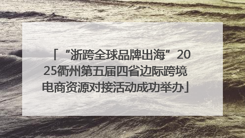 “浙跨全球品牌出海”2025衢州第五届四省边际跨境电商资源对接活动成功举办