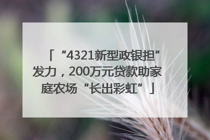 “4321新型政银担”发力，200万元贷款助家庭农场“长出彩虹”