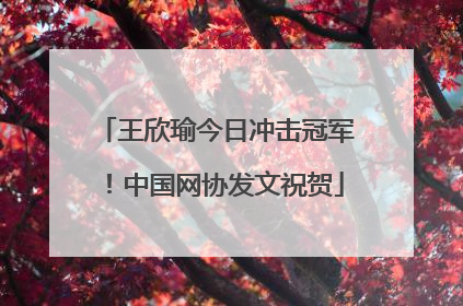 王欣瑜今日冲击冠军！中国网协发文祝贺
