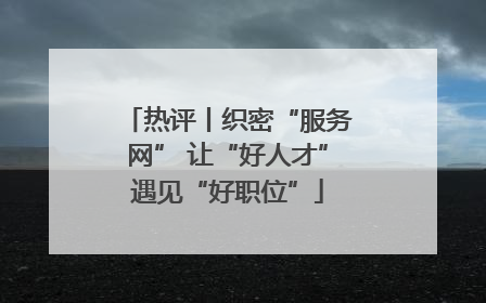 热评丨织密“服务网” 让“好人才”遇见“好职位”