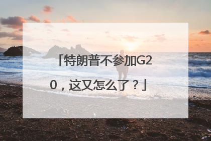 特朗普不参加G20，这又怎么了？