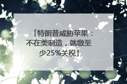 特朗普威胁苹果：不在美制造，就缴至少25%关税