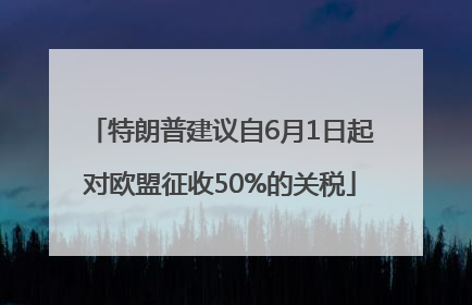 特朗普建议自6月1日起对欧盟征收50%的关税