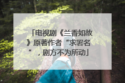 电视剧《兰香如故》原著作者“求署名”，剧方不为所动