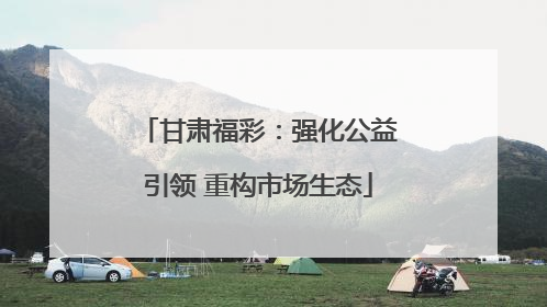 甘肃福彩：强化公益引领 重构市场生态