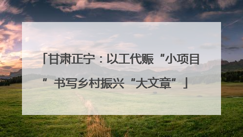 甘肃正宁：以工代赈“小项目”书写乡村振兴“大文章”