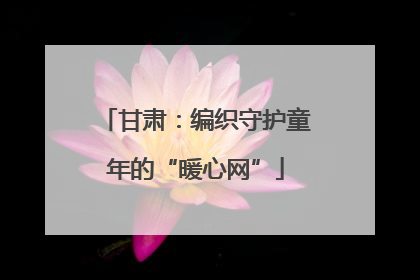 甘肃：编织守护童年的“暖心网”