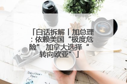 白话拆解丨加总理：依赖美国“极度危险” 加拿大选择“转向欧亚”