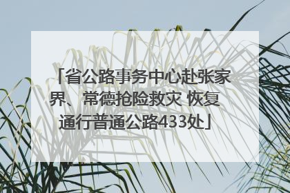 省公路事务中心赴张家界、常德抢险救灾 恢复通行普通公路433处