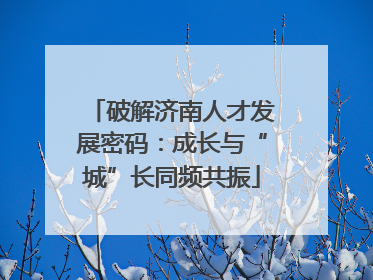 破解济南人才发展密码：成长与“城”长同频共振