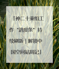 神二十乘组工作“进度条”持续刷新｜解锁中国空间站周记