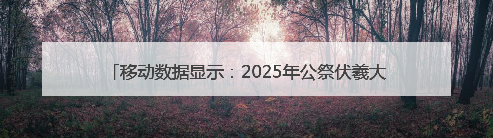 移动数据显示：2025年公祭伏羲大典 漫入客户较去年增长91.1%