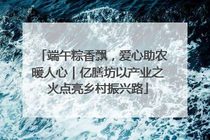 端午粽香飘，爱心助农暖人心｜亿膳坊以产业之火点亮乡村振兴路