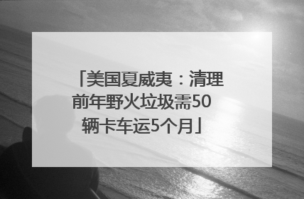 美国夏威夷：清理前年野火垃圾需50辆卡车运5个月