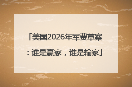 美国2026年军费草案：谁是赢家，谁是输家