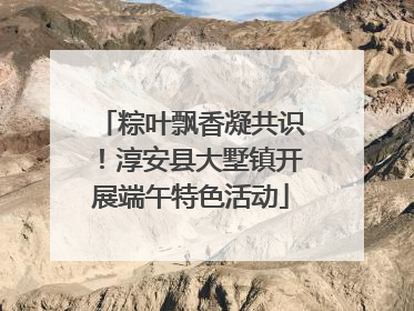 粽叶飘香凝共识！淳安县大墅镇开展端午特色活动