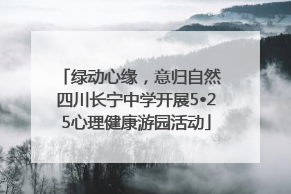 绿动心缘，意归自然 四川长宁中学开展5•25心理健康游园活动