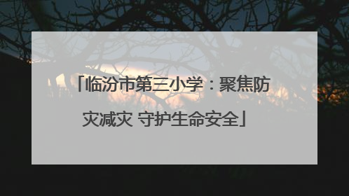 临汾市第三小学：聚焦防灾减灾 守护生命安全
