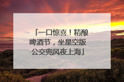 一口惊喜！精酿啤酒节，坐星空版公交兜风夜上海
