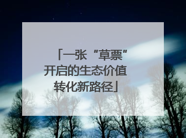 一张“草票”开启的生态价值转化新路径