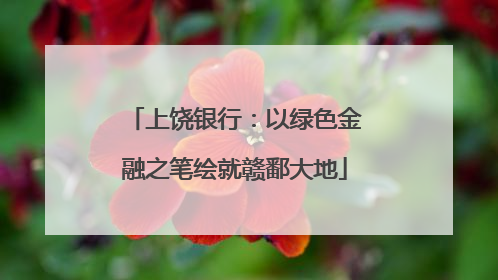 上饶银行：以绿色金融之笔绘就赣鄱大地