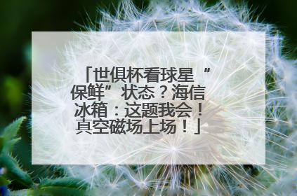 世俱杯看球星“保鲜”状态？海信冰箱：这题我会！真空磁场上场！