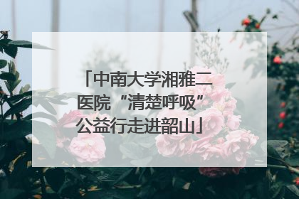 中南大学湘雅二医院“清楚呼吸”公益行走进韶山