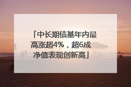 中长期债基年内最高涨超4%，超6成净值表现创新高