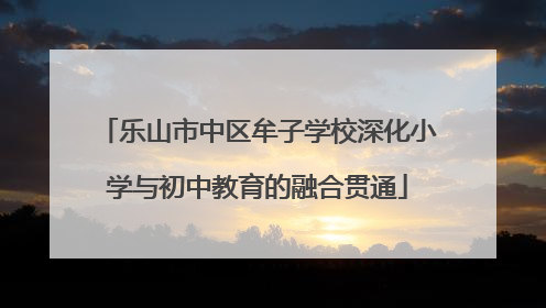乐山市中区牟子学校深化小学与初中教育的融合贯通