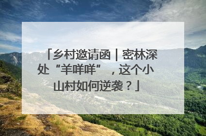 乡村邀请函｜密林深处“羊咩咩”，这个小山村如何逆袭？