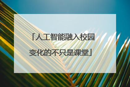 人工智能融入校园 变化的不只是课堂