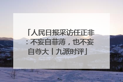 人民日报采访任正非：不妄自菲薄，也不妄自尊大丨九派时评