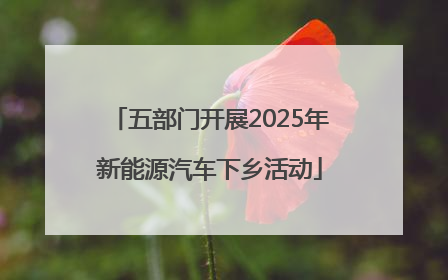 五部门开展2025年新能源汽车下乡活动