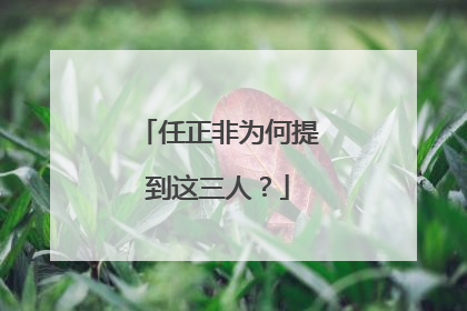 任正非为何提到这三人？