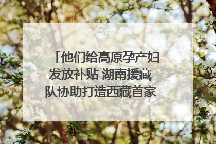 他们给高原孕产妇发放补贴 湖南援藏队协助打造西藏首家高原产儿协同中心