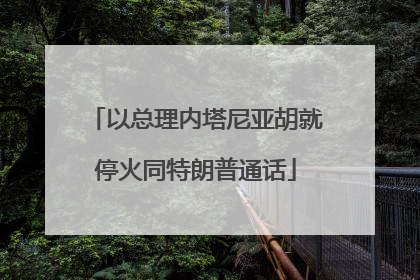 以总理内塔尼亚胡就停火同特朗普通话
