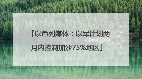 以色列媒体：以军计划两月内控制加沙75%地区