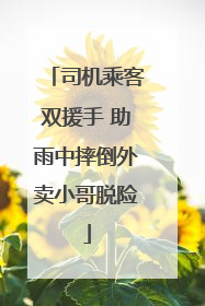 司机乘客双援手 助雨中摔倒外卖小哥脱险