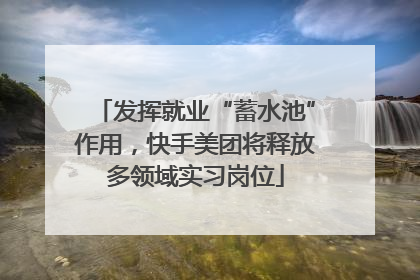 发挥就业“蓄水池”作用，快手美团将释放多领域实习岗位