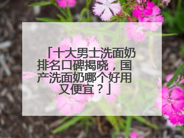十大男士洗面奶排名口碑揭晓，国产洗面奶哪个好用又便宜？