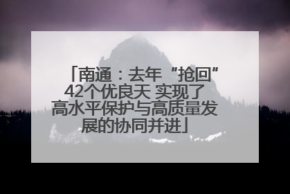 南通：去年“抢回”42个优良天 实现了高水平保护与高质量发展的协同并进
