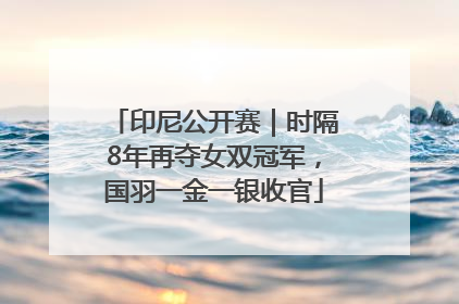 印尼公开赛｜时隔8年再夺女双冠军，国羽一金一银收官