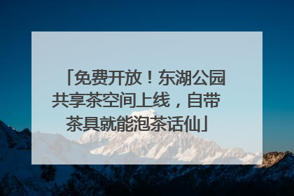 免费开放！东湖公园共享茶空间上线，自带茶具就能泡茶话仙