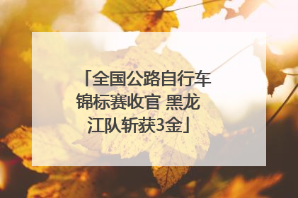 全国公路自行车锦标赛收官 黑龙江队斩获3金